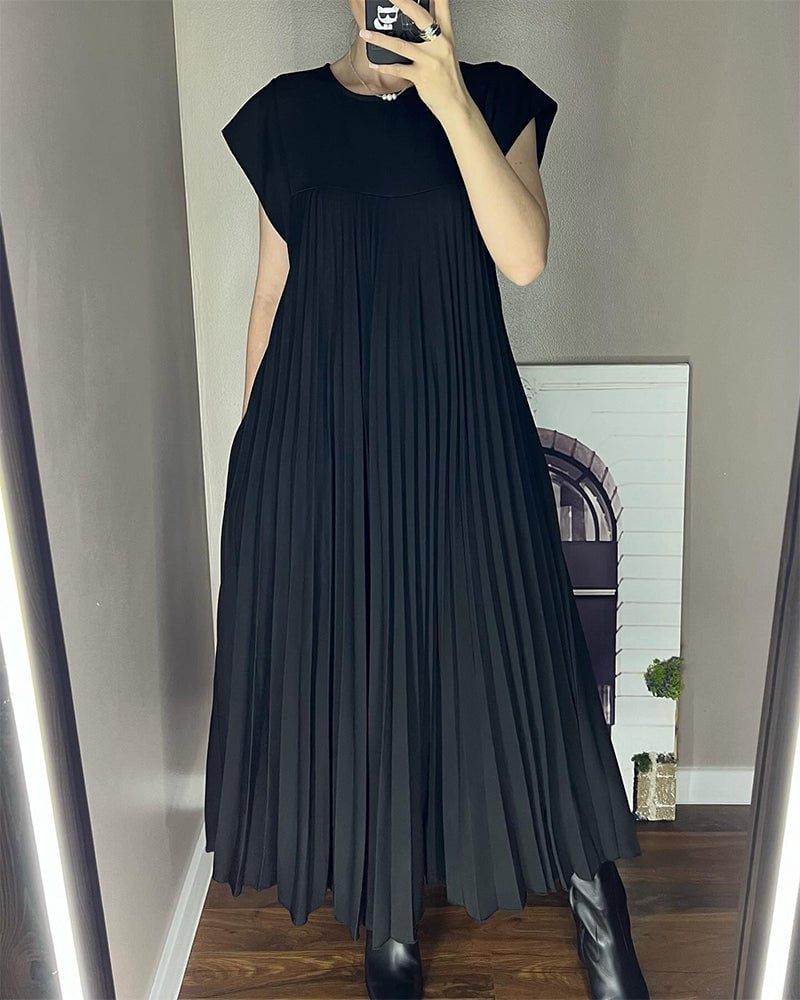 Vestido Largo Plisado Casual de Verano para Mujer