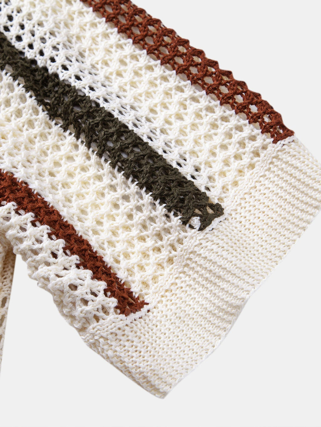 Conjunto Polo Crochet Rayas y Shorts Texturizados