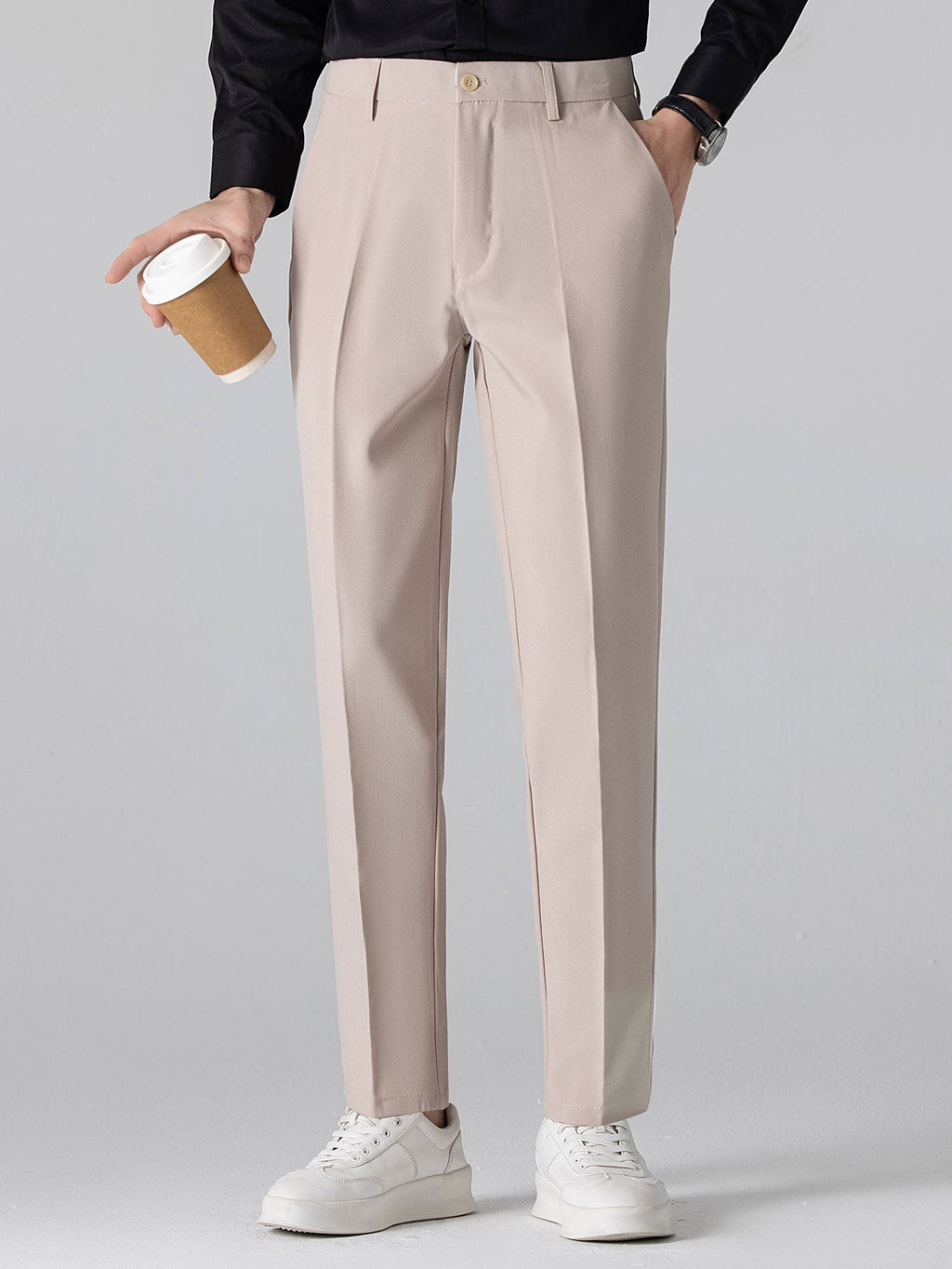 Conjunto Polo Jacquard Geométrico y Pantalón Slim Fit