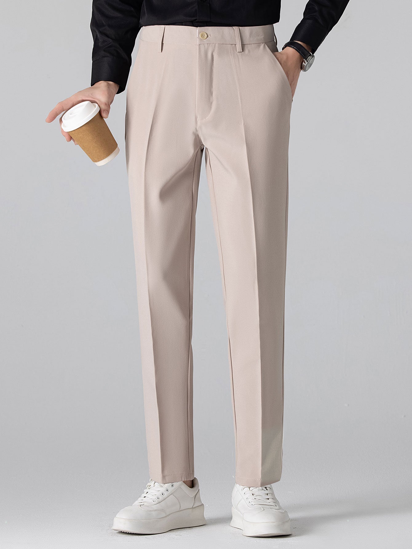 Conjunto Polo Jacquard Geométrico y Pantalón Slim Fit