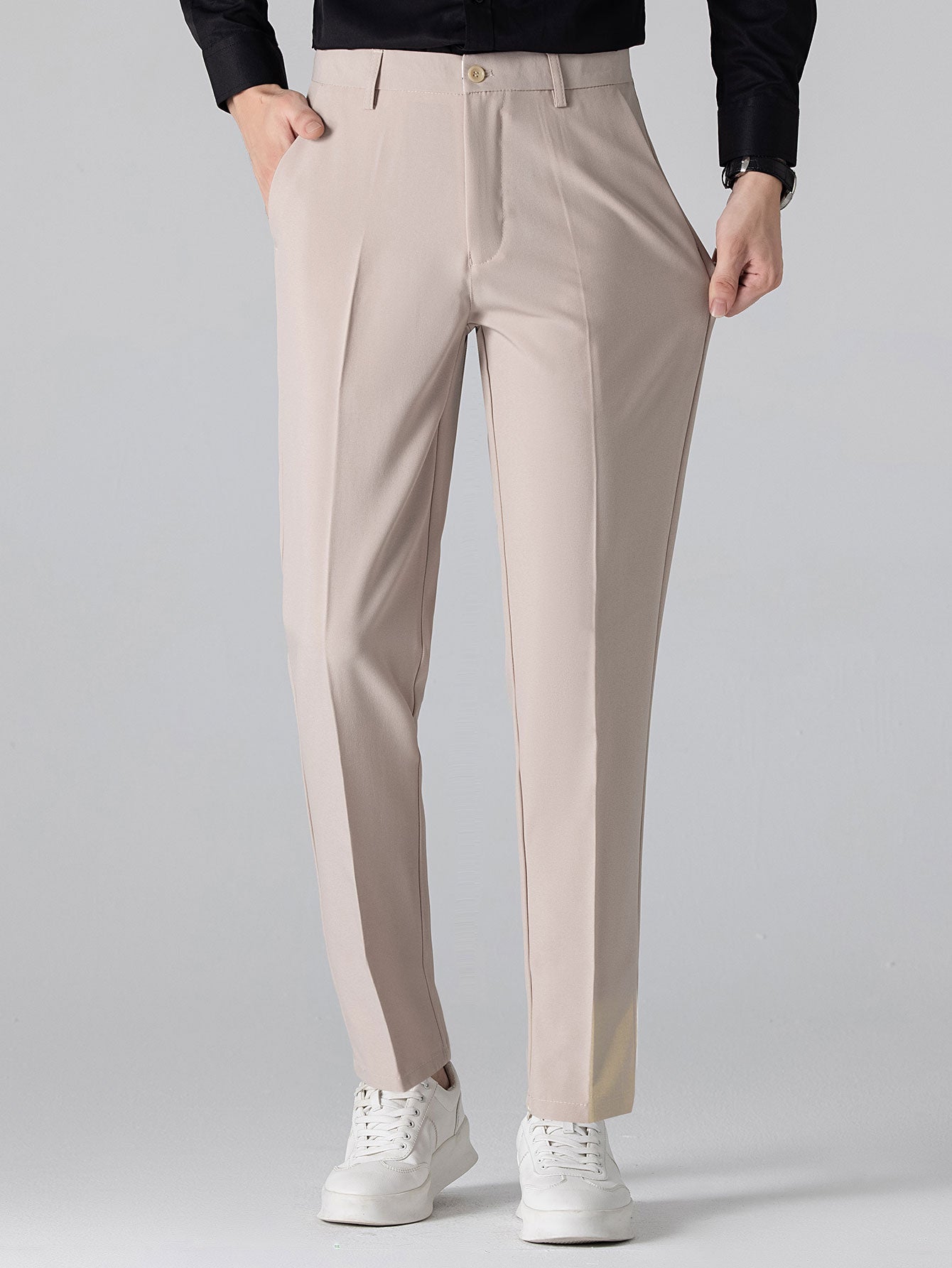 Conjunto Polo Jacquard Geométrico y Pantalón Slim Elegante