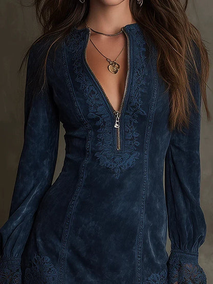 Debbie | Vestido corto de ante