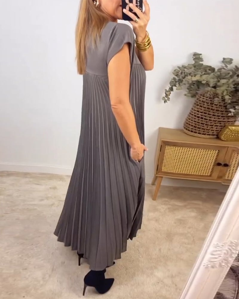 Vestido Largo Plisado Casual de Verano para Mujer