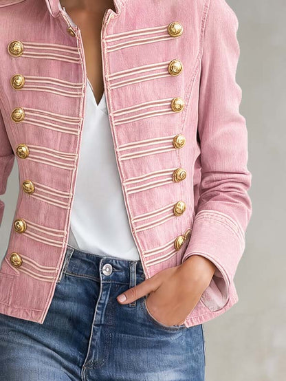 Alba | Chaqueta vaquera de estilo militar con botones dorados