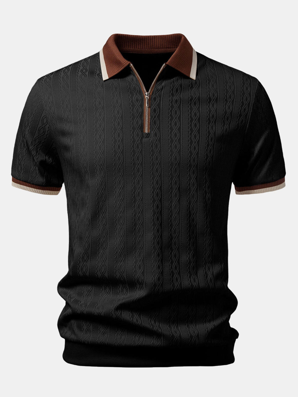 Conjunto Polo Knit con Cremallera y Pantalón Slim