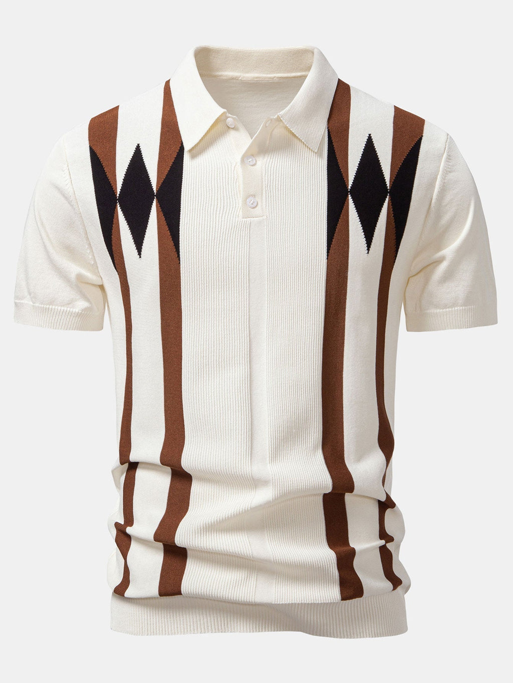 Conjunto Polo Jacquard Geométrico y Pantalón Entallado