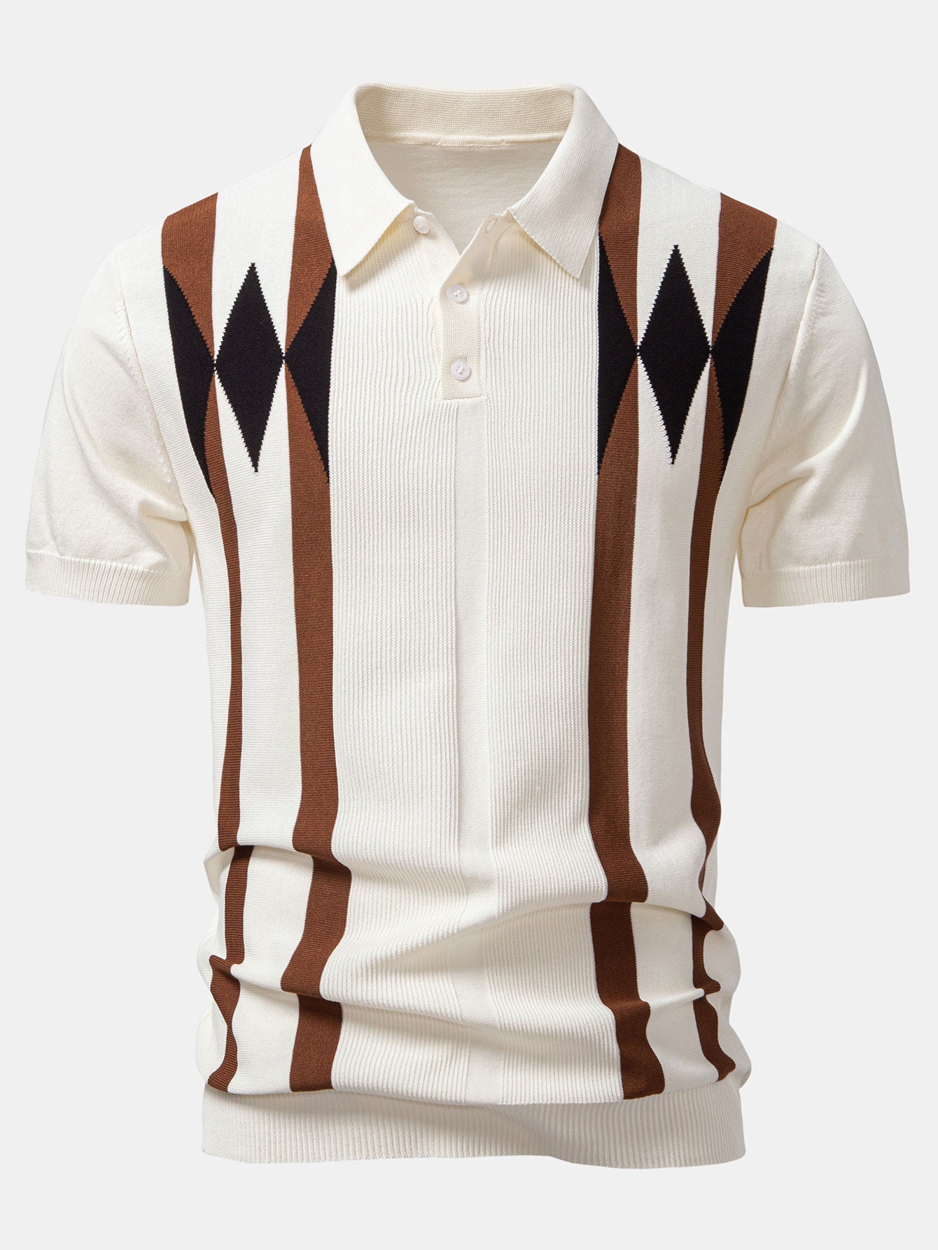 Conjunto Polo Jacquard Geométrico y Pantalón Entallado