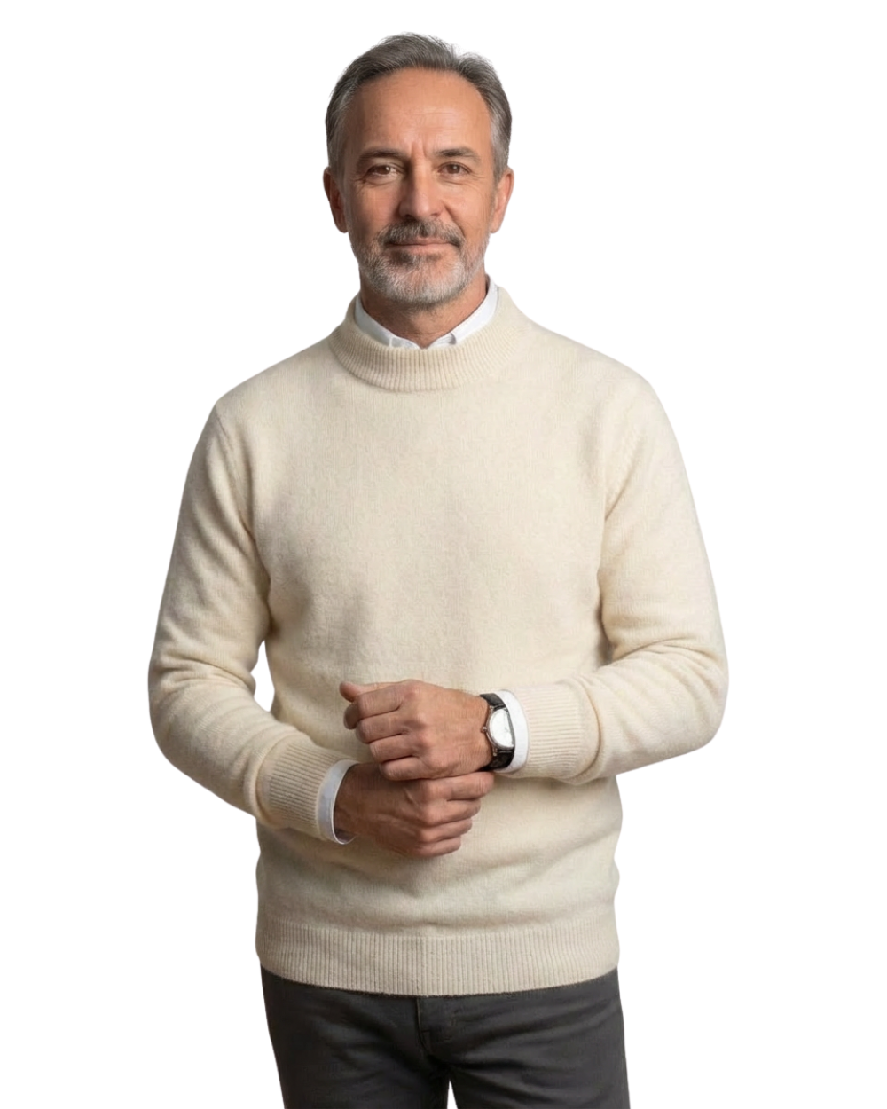 Jersey De Hombre 100% Cachemira De Estilo Clásico