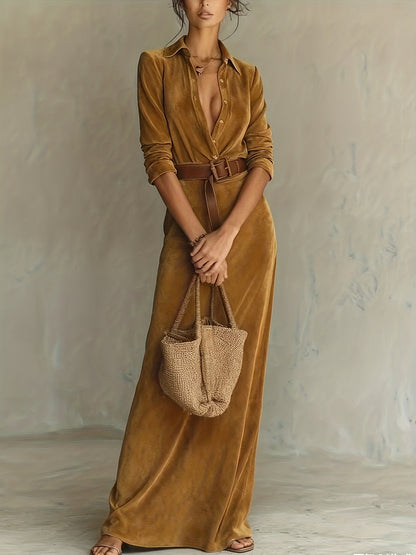 Aurelia | Vestido de ante con cinturón