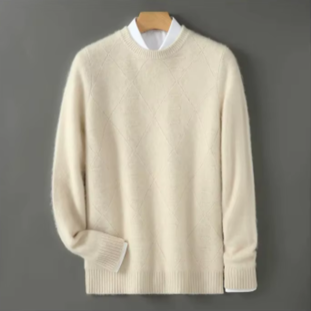 Jersey De Hombre De Cachemira Pura Corte Elegante