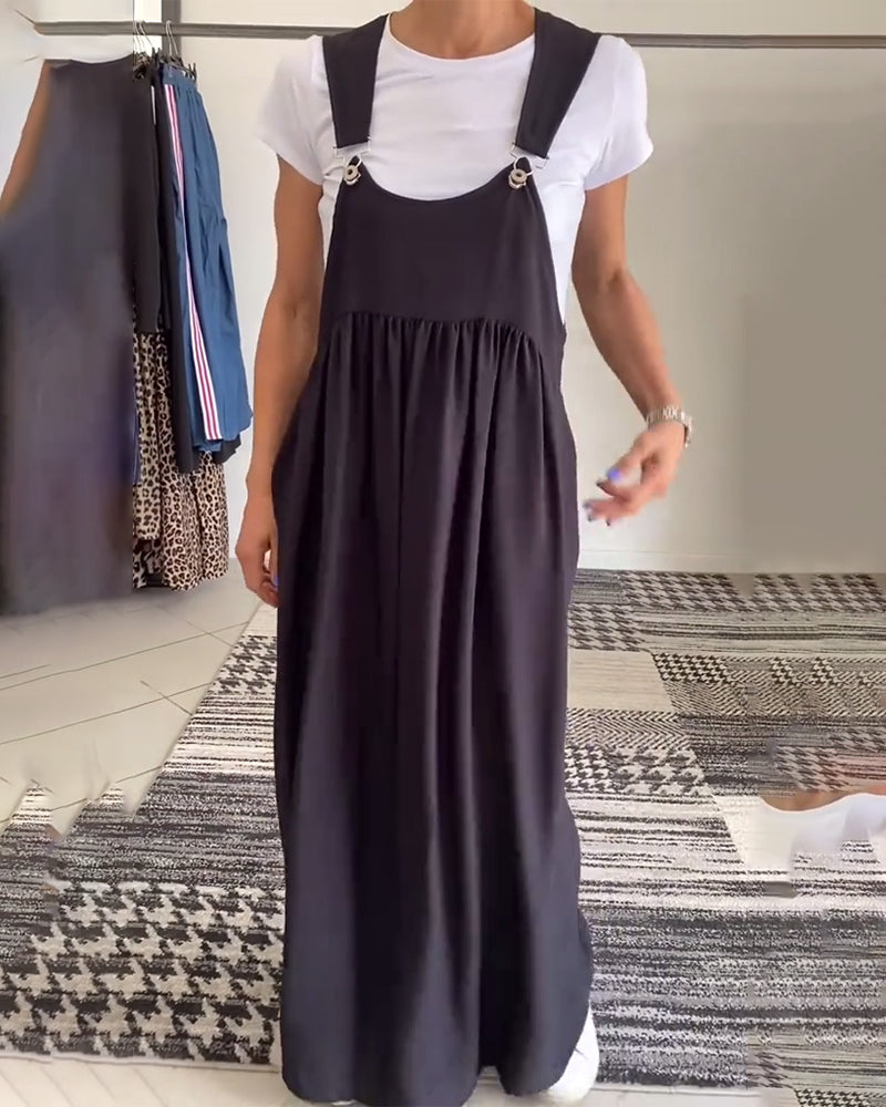 Vestido Casual con Tirantes Lisos Ajustables