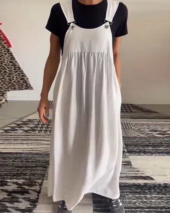 Vestido Casual con Tirantes Lisos Ajustables