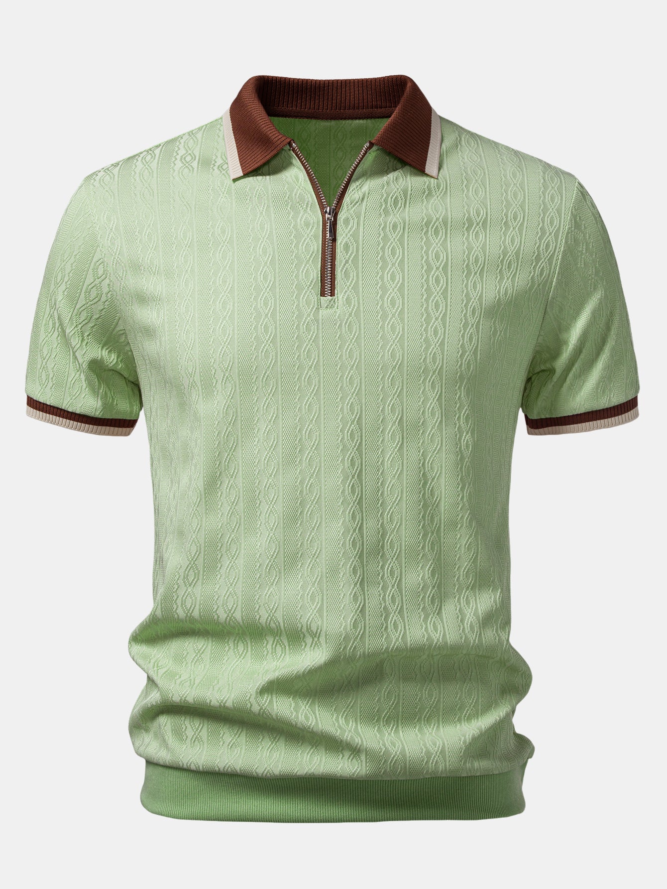 Conjunto Polo De Punto Con Cremallera Y Pantalón Slim