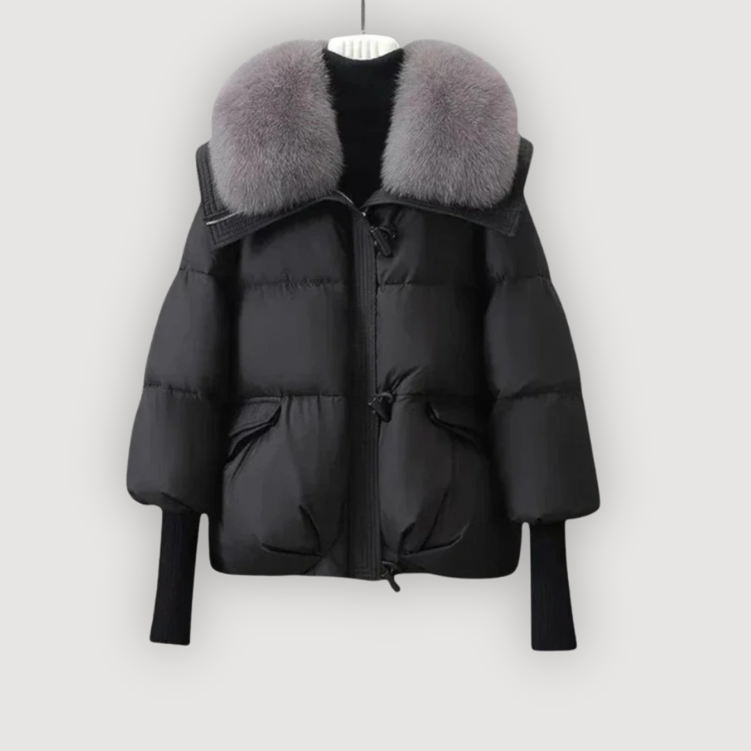 Evette |  Chaqueta acolchada con cuello de piel de lujo