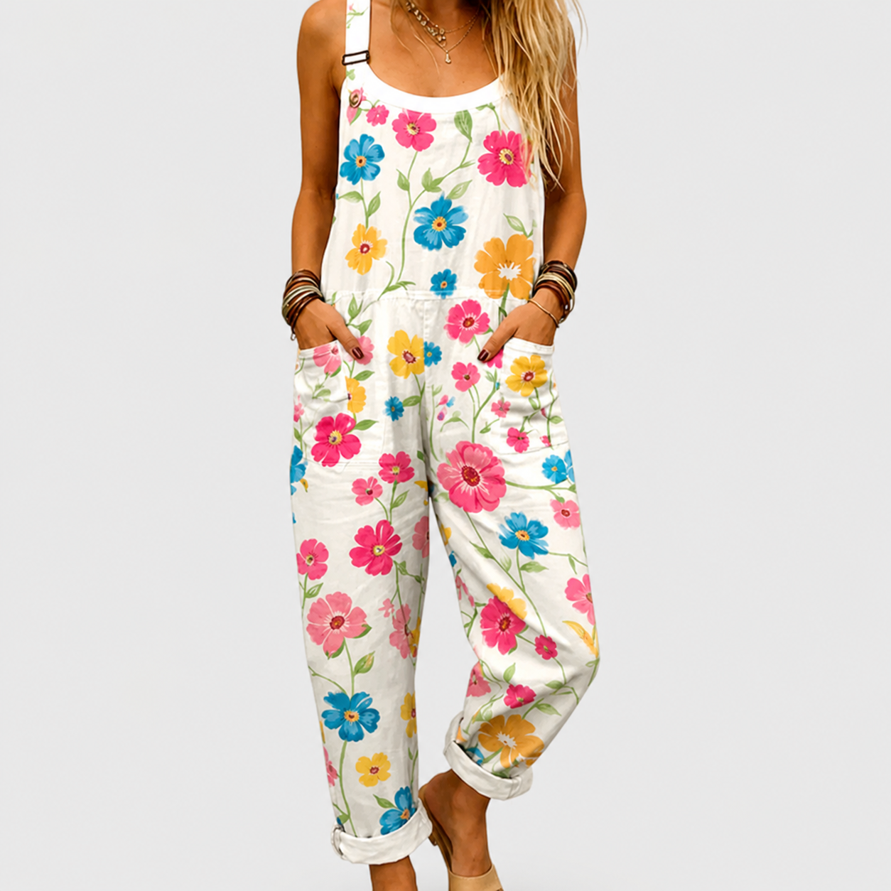 Selva | Mono Tropical Verde y Fucsia de Tirantes