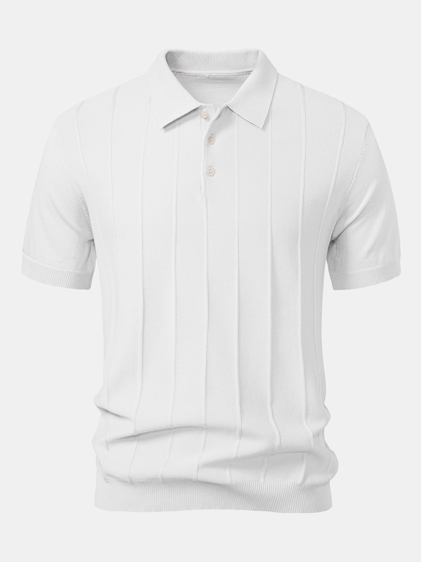 Conjunto Polo Punto Jacquard a Rayas y Pantalón Slim