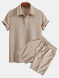 Conjunto Polo Y Pantalón Corto Jacquard Geométrico