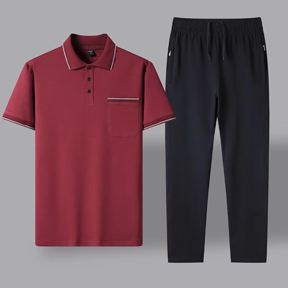 Conjunto De Polo Para Hombre De 2 Piezas Elegante