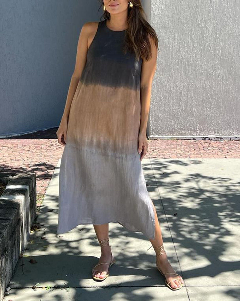 Vestido Sin Mangas con Degradado Elegante
