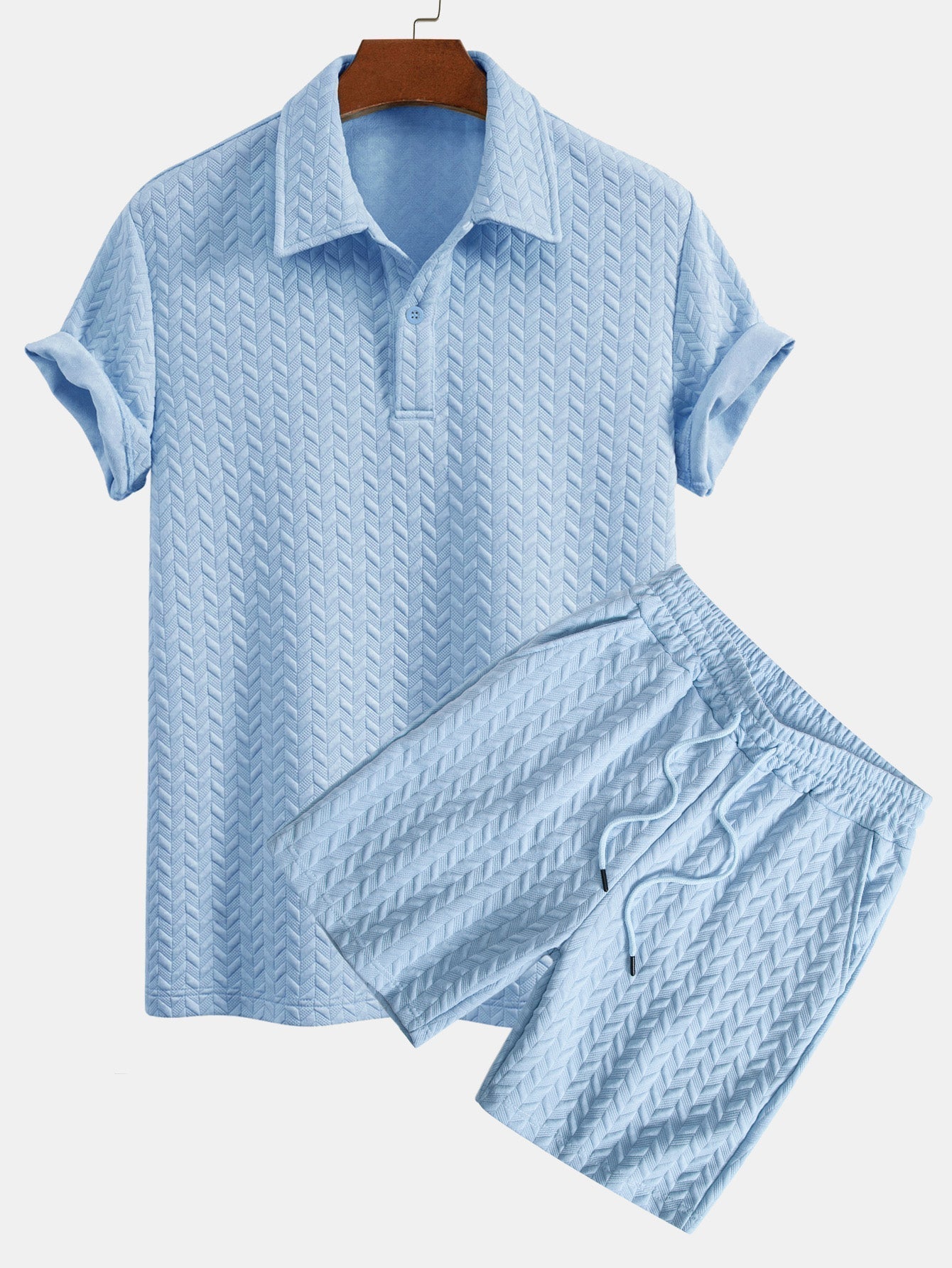 Conjunto Polo Y Pantalón Corto Jacquard Geométrico