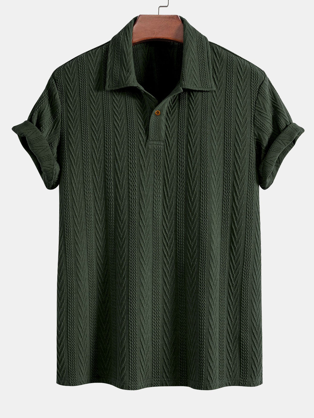 Conjunto Polo Jacquard Manga Corta y Pantalón Recto