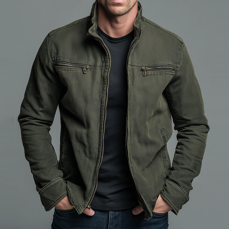 Louis | Chaqueta Vintage con Cremallera para Todas las Estaciones