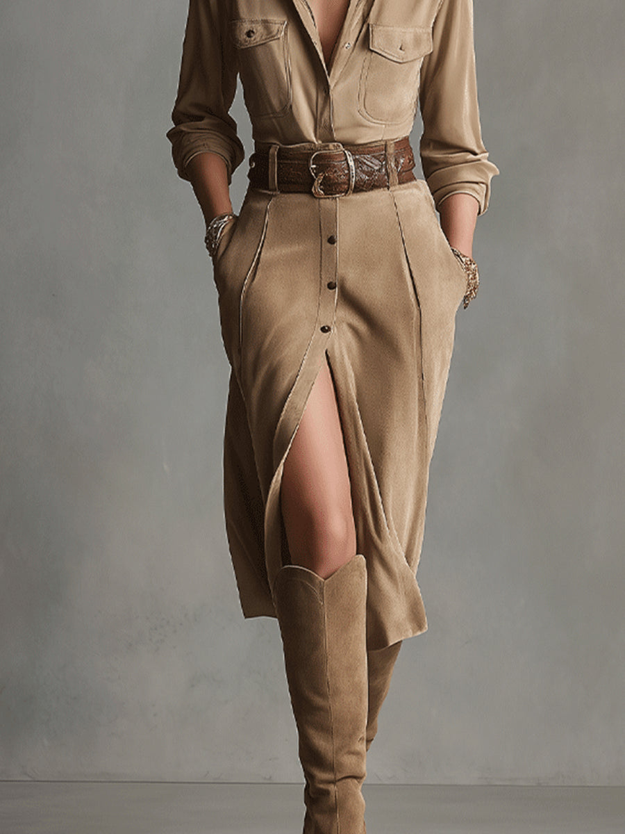 Sofia | Vestido de ante elegante