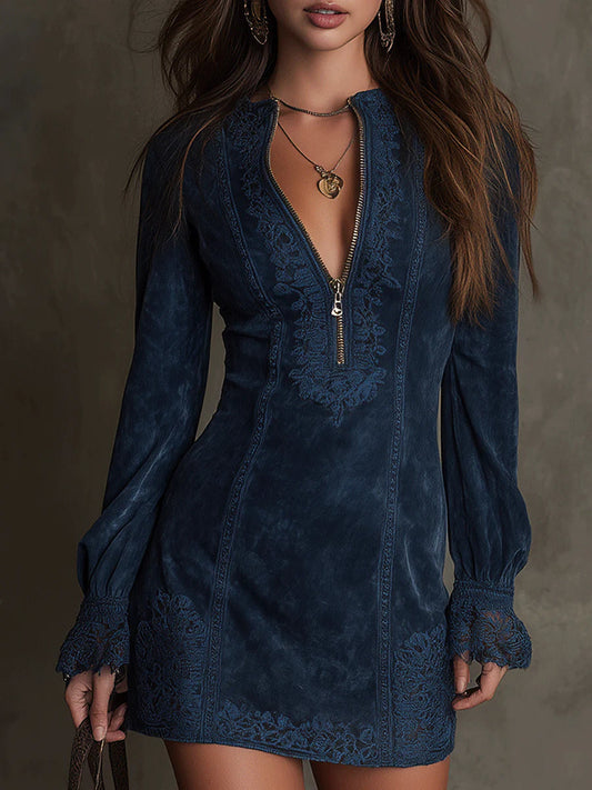 Debbie | Vestido corto de ante