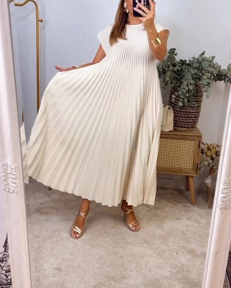 Vestido Largo Plisado Casual de Verano para Mujer