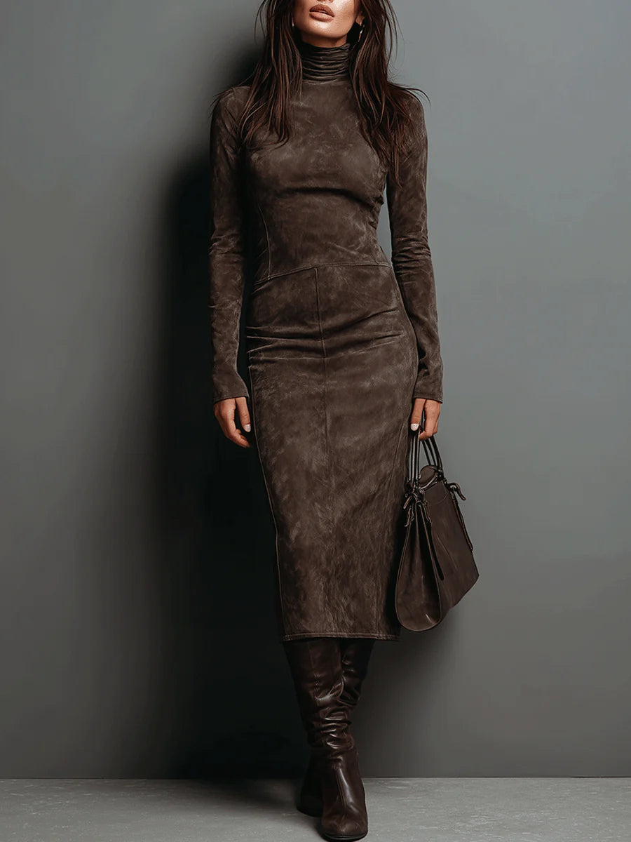 Ava | Vestido midi de ante