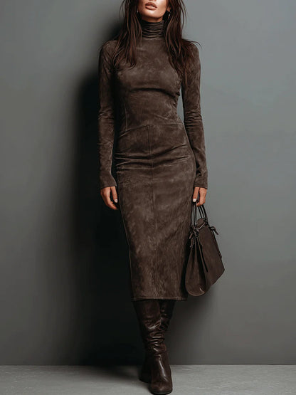 Ava | Vestido midi de ante