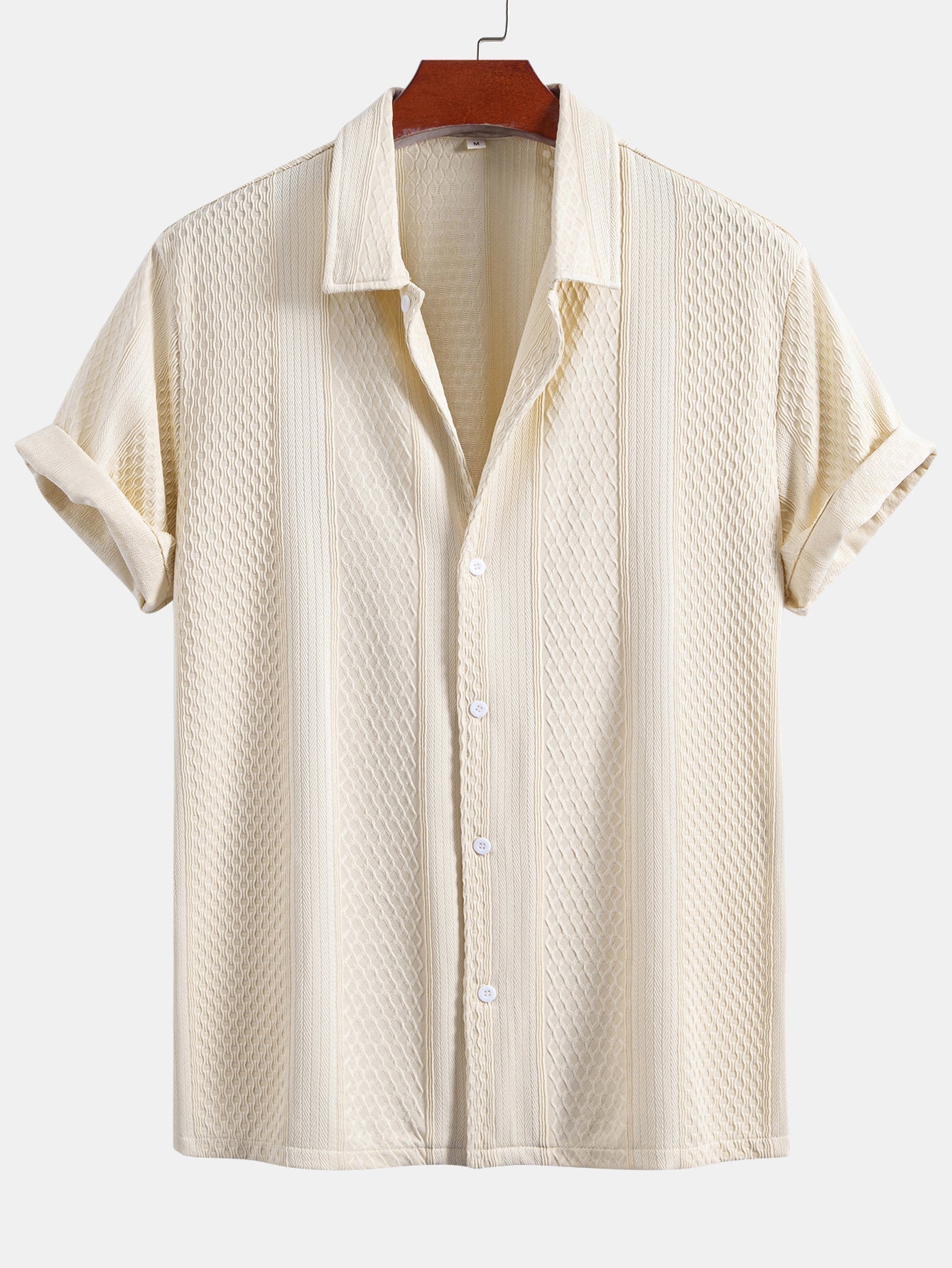 Conjunto Camisa Jacquard Geométrica y Pantalón Recto