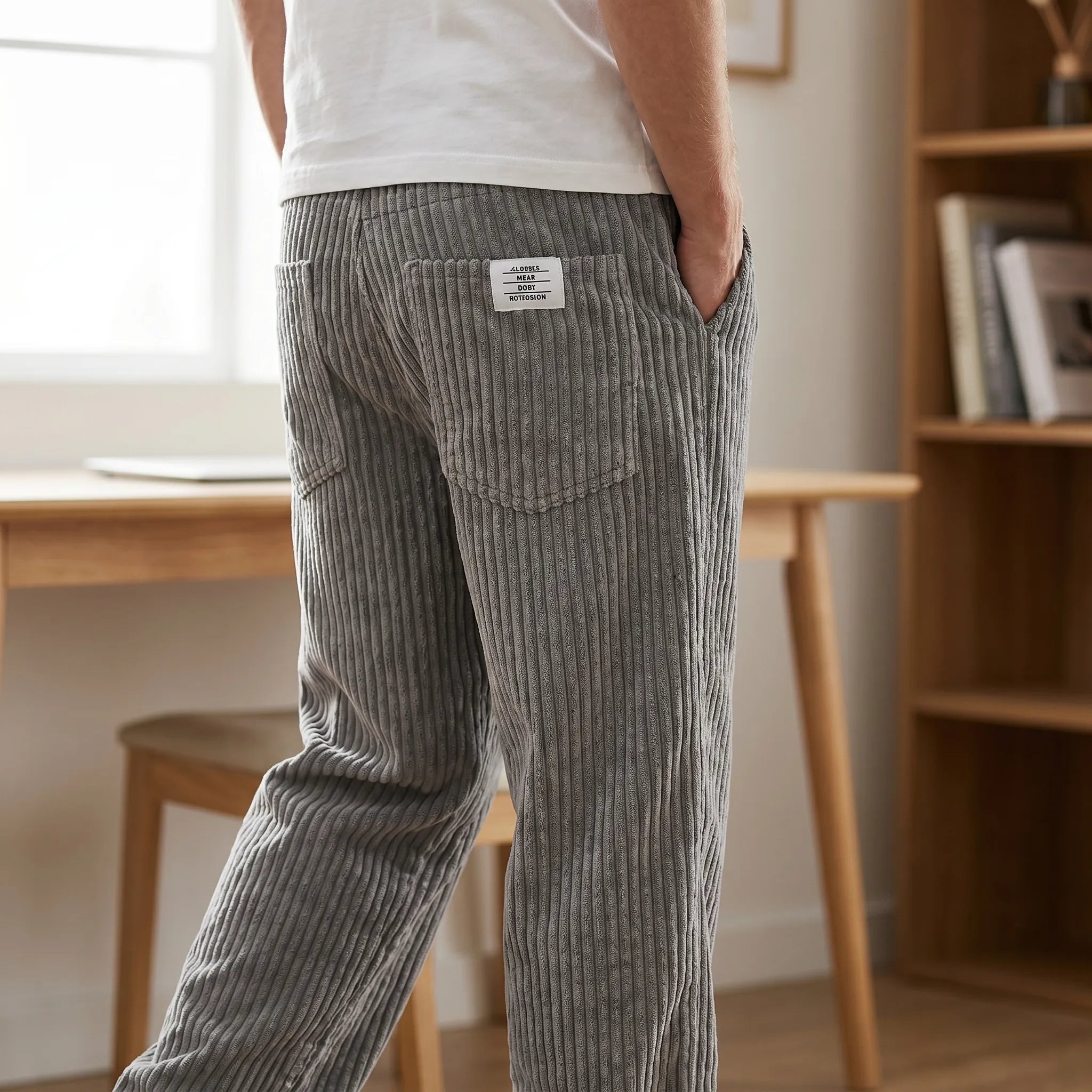 Pantalón de pana con cintura elástica