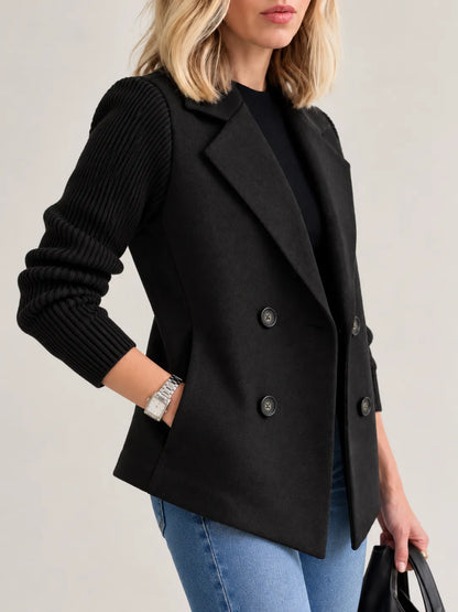 Lucía | Chaqueta cruzada elegante con mangas de canalé