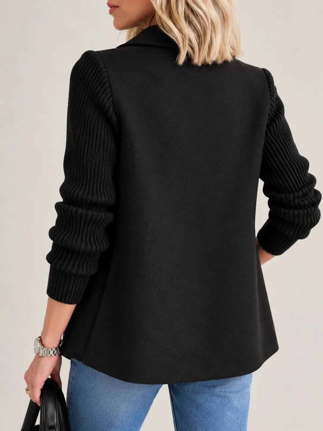 Lucía | Chaqueta cruzada elegante con mangas de canalé