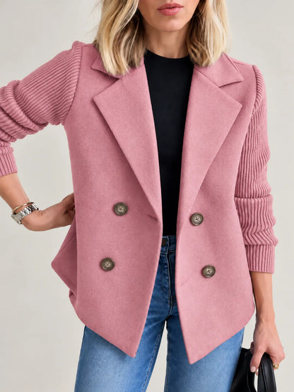 Lucía | Chaqueta cruzada elegante con mangas de canalé