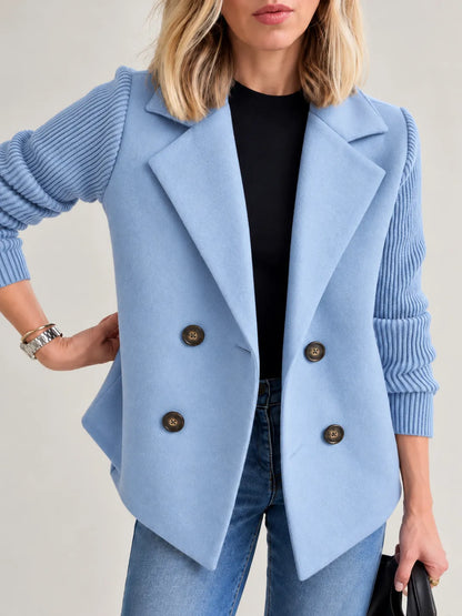 Lucía | Chaqueta cruzada elegante con mangas de canalé
