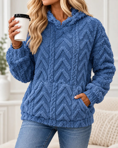 Inés | Sudadera con capucha de forro polar texturizado