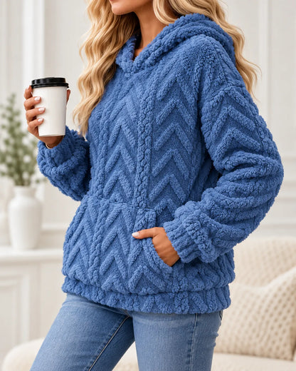 Inés | Sudadera con capucha de forro polar texturizado