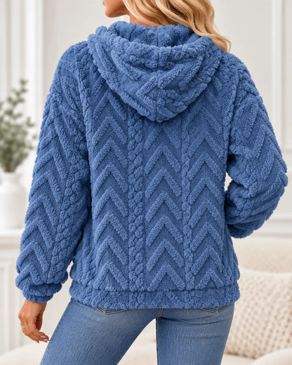 Inés | Sudadera con capucha de forro polar texturizado