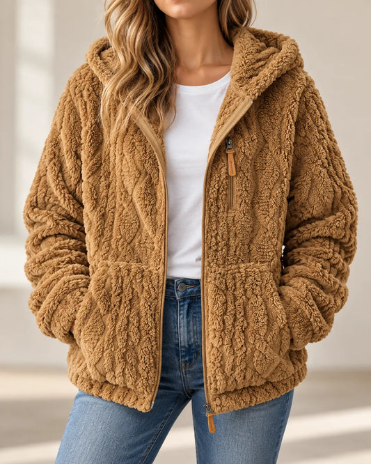 Rocío | Chaqueta de forro polar texturizado con cremallera