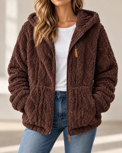 Rocío | Chaqueta de forro polar texturizado con cremallera