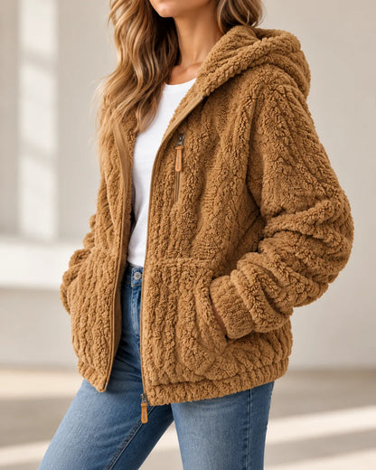 Rocío | Chaqueta de forro polar texturizado con cremallera