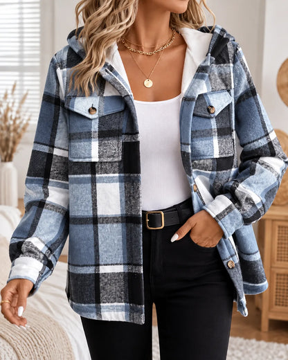 Elena | Sobrecamisa de cuadros con capucha