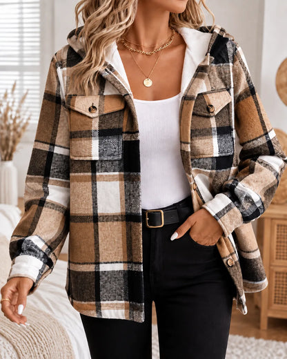 Elena | Sobrecamisa de cuadros con capucha