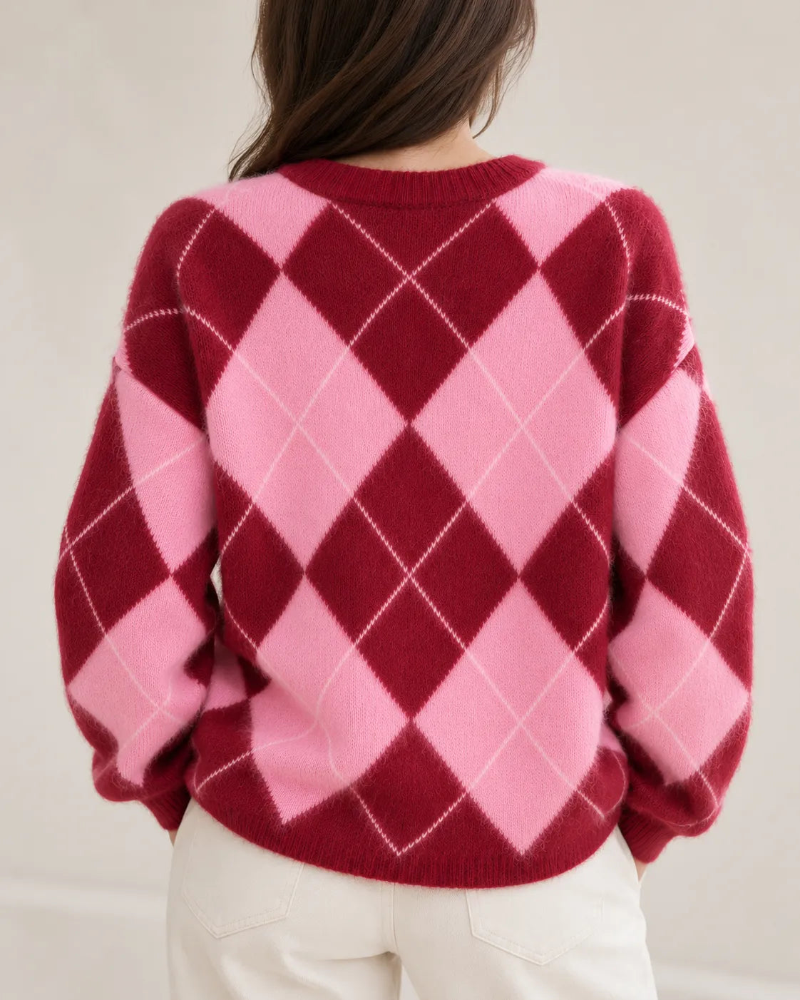 Pilar | Jersey de rombos de lana, cachemir y seda