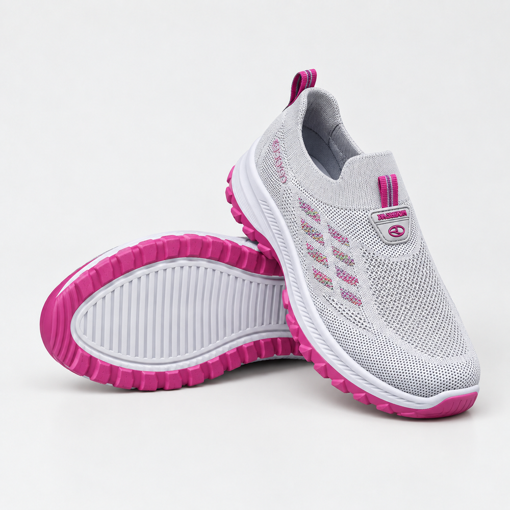 FLEXORA™ | Zapatillas tejidas ligeras con suela amortiguadora y agarre reforzado