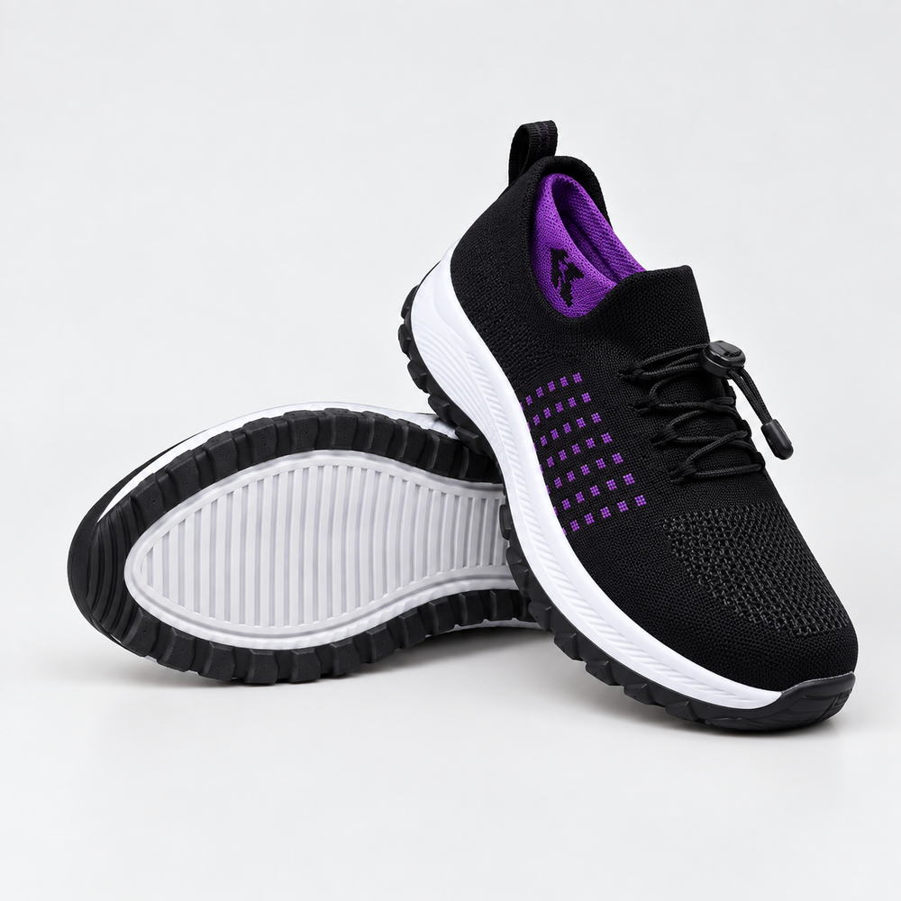 NOIRA™ | Zapatillas de punto transpirable con suela antideslizante y detalles en contraste