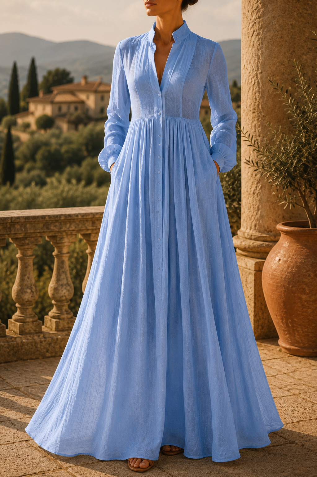 Vestido largo de estilo minimalista y elegante