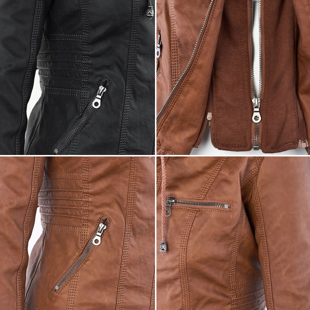 Calixta | Chaqueta motera con capucha